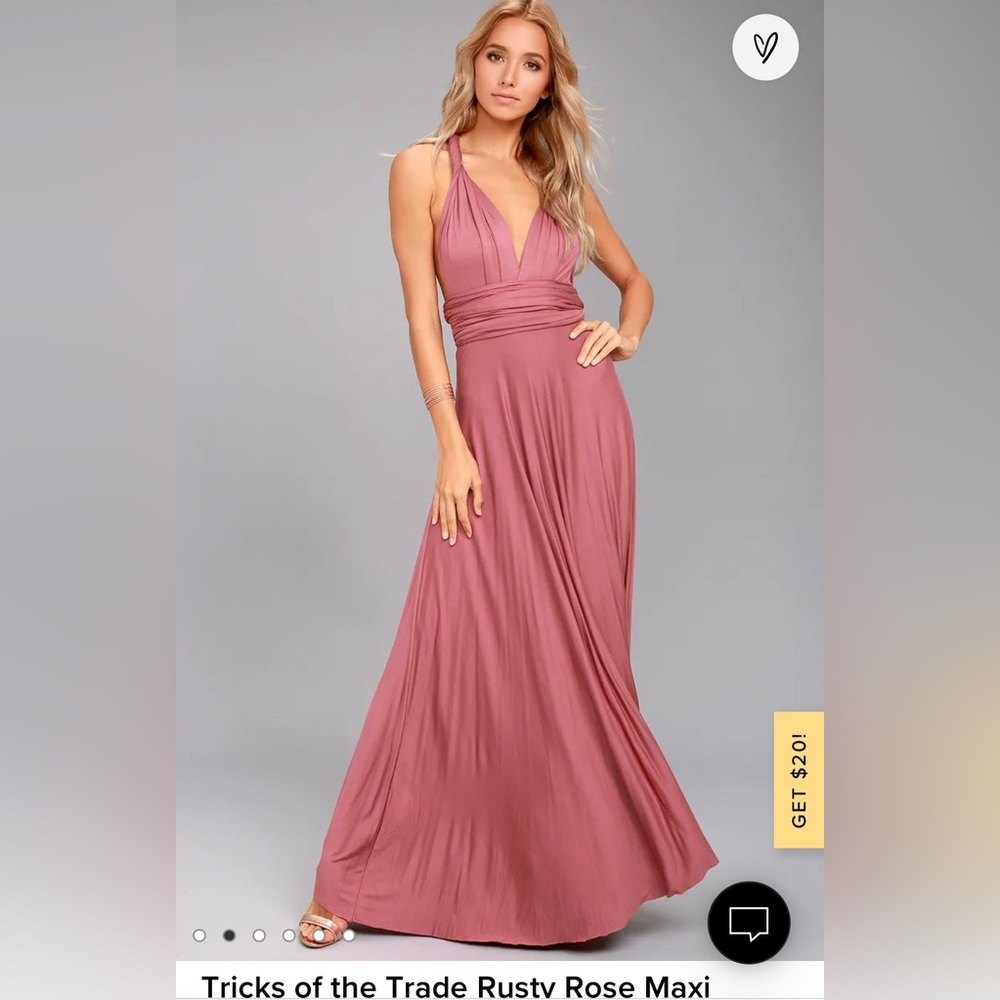 LuLus Tricks of the Trade Dusty Rose Maxi Dress